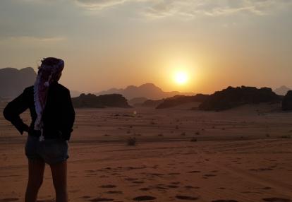 Coucher de Soleil dans le Wadi Rum Voyage en corée du Sud de Marie et Safoine