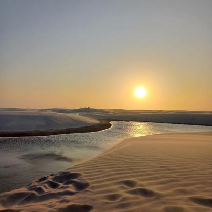Coucher De Soleil Dans Le Parc Des Lençois Maranhenses Voyage au Brésil de Marie V.