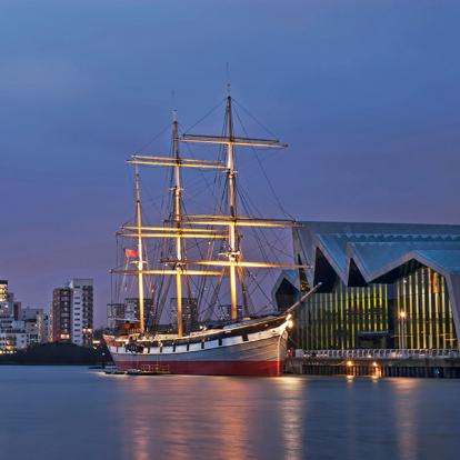 Glasgow - Riverside Museum et Tall Ship sur la rivière Clyde A Découvrir en Ecosse - Glasgow
