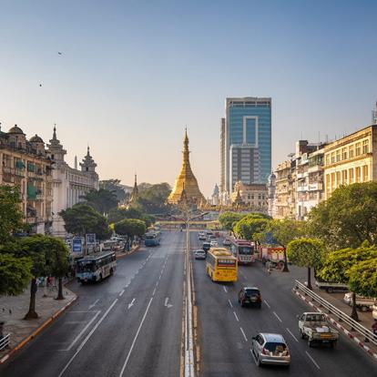 Yangon avec la pagode Sule A Découvrir en Birmanie - Yangon (ou Rangoun)