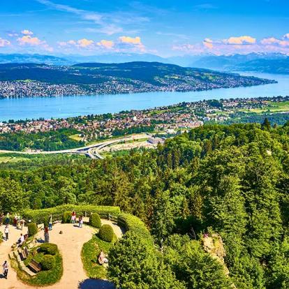 Zurich - Vue Sur Le Lac De Zurich Et Les Alpes Depuis Le Célèbre Point De Vue D'Uetliberg A Découvrir en Suisse - Zurich