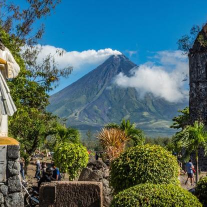 Luzon - Volcan Mayon - Et Ruines De Cagsawa à Legazpi A Découvrir aux Philippines -  Le Volcan Mayon