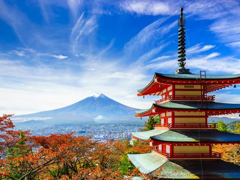 Mont Fuji Avec La Pagode Churei , Fujiyoshida A Découvrir au Japon - Le Mont Fuji