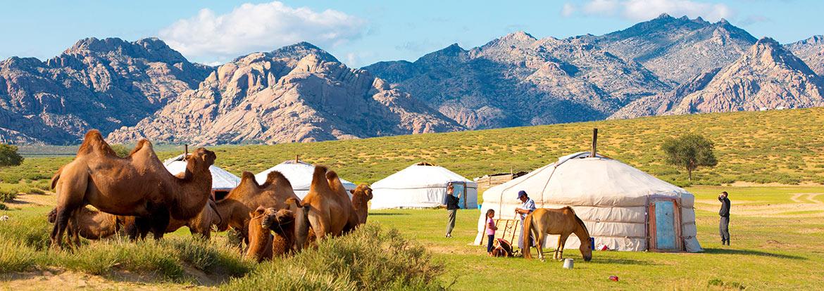 Mongolian tent near Little Gobi landscape Guide de Voyage - Mongolie
