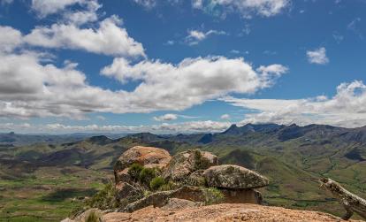 View on top of the “Chameleon Mountain -Tsaranoro Valley A Découvrir à Madagascar - La Vallée du Tsaranoro