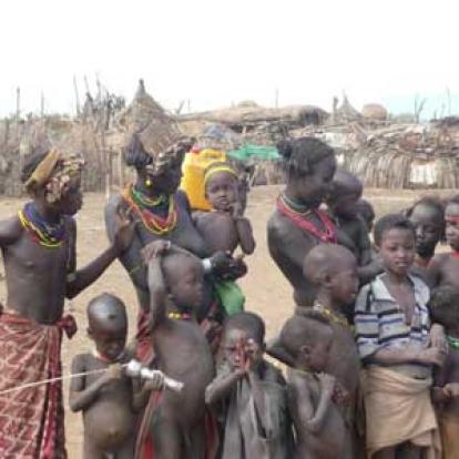 Voyage EthiopDesanech, à Omorate sur la rivière Omoie